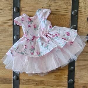 Nanette Baby Pastel Floral and Tulle Formal Party Dress sz 18m